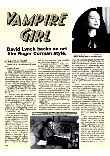 Cinefantastique article 1995